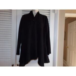 C. Oliver black‎ one button fleece lined jacket L Retro boho avant garde